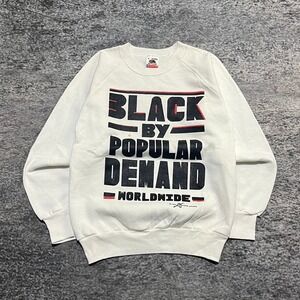 Vintage 80s Black By Popular Demand Crewneck Sweatshirt Size Small White USA
